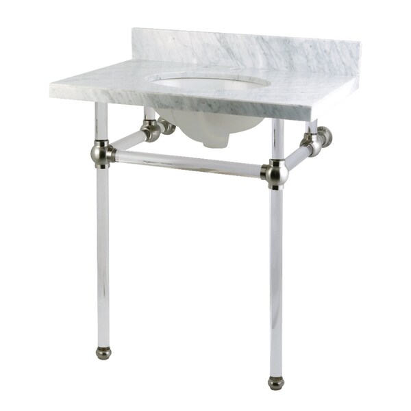 Fauceture 30X22 Marble Vanity Top W/ Acrylic Feet Combo, Marble/Nickel KVPB30MA8 - main